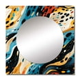 thumbnail image 2 of Designart "Retro Contrast I" Abstract Square Mirror For Wall Decor - Large Orange Square Printed Wall Mirror Art - Square Modern Mirror - Wall Mounted Square Large Mirror, 2 of 5