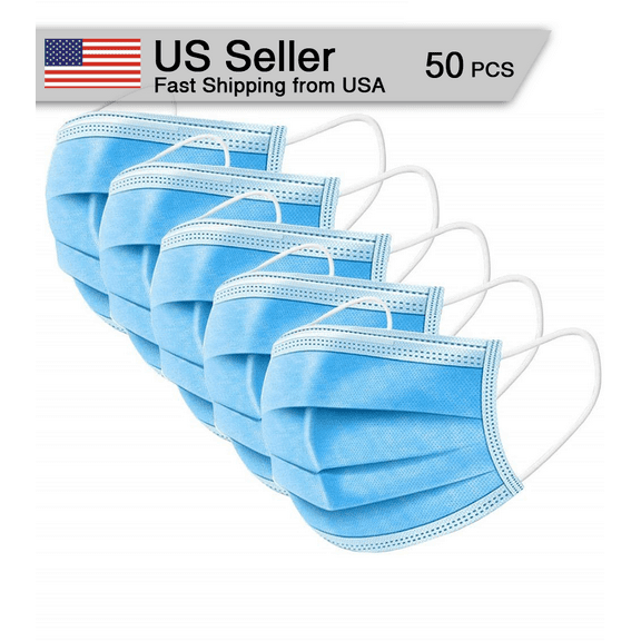 50 pcs Disposable 3-Layer Protective Face Mask Earloop Mouth Face Mask with box