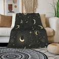 thumbnail image 2 of TEQUAN Double Layer Plush Bed Blanket, Astrology Esoteric Moons Stars Pattern Cozy Soft Air Conditioner Throw Blankets, 60" x 50", 2 of 7