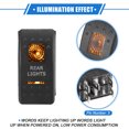 thumbnail image 3 of Unique Bargains 1 Set 5 Pin Car Interior UTV Rear Lights Rocker Switch 20A/12V 10A/24V SPST on Off Universal Orange, 3 of 6