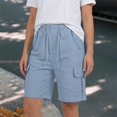 thumbnail image 2 of TRUBKH Shorts for Women Beach Shorts Soft Boho Golf Shorts Loose Shorts Summer Trendy Women Workout Shorts Cute Shorts Womens Athletic Shorts Wide Leg Shorts Outing Shorts Blue S, 2 of 6