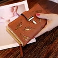 thumbnail image 6 of Women Hollow Out Leaf Long Clutch Purse Card Holder Bifold Leather Wallet, 6 of 8