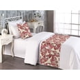 thumbnail image 2 of Wings of Spring Bed Runner Set, Modern Outline Drawn Delicate Butterfly Pattern on Hues Back, Decorative Bedding Scarf & a Pillow Sham for Hotels Homes, Twin, Dark Coral Peach Paprika, by Ambesonne, 2 of 3