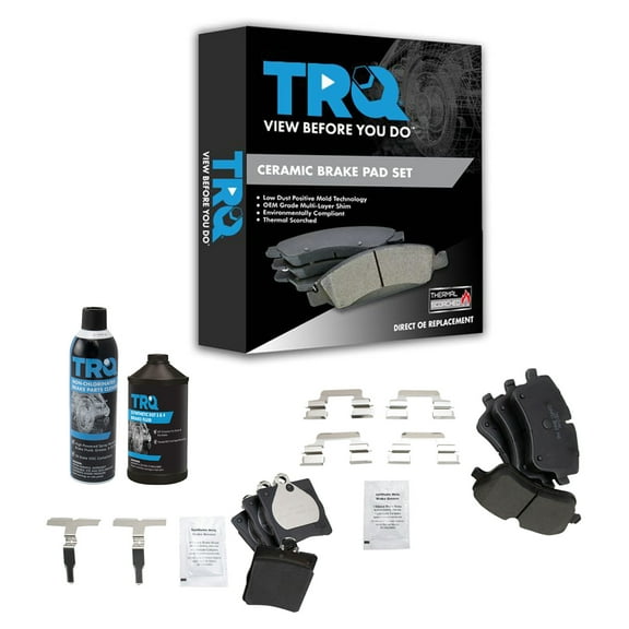 TRQ Posi Ceramic Brake Pad Kit Front & Rear Kit w/Chemicals BFA15295 Fits select: 2001-2007 MERCEDES-BENZ C, 2003-2005 MERCEDES-BENZ CLK
