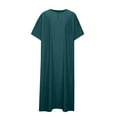 thumbnail image 1 of Amzcrzy Robes Musulmanes pour Hommes Manteau Homme Mode Décontractée Ample Col Rond Manches Courtes Robe Légère pour Hommes, 1 of 4