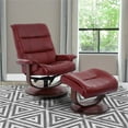 thumbnail image 6 of Pemberley Row Top Grain Leather Rouge Reclining Swivel Chair and Ottoman 34"W x 38"D x 42"H Assembly Required, 6 of 6