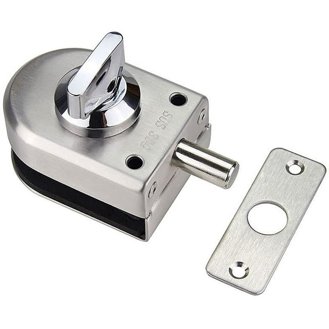 Cerradura de puerta de seguridad antirrobo, pestillo de puerta de vidrio de acero inoxidable, 10 ~ 12mm, apertura/cierre para baño, hogar, Hotel, uso en oficina JM