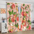 thumbnail image 4 of Natural Fruit Blackout Curtains Fresh Juicy Fruit Flower Leaf Plant Pink Green Kitchen Bedroom Living Room Bathroom Rod Pocket Decoration Window Drapes 2 Panels W21xL54in, 4 of 6