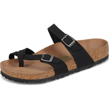Birkenstock Women's Mayari Oiled Leather Sandal, Black, 6 W / 4 M US