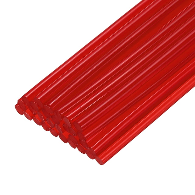 Uxcell Mini Bâtons de Colle Chaude pour Pistolet à Colle 8 Pouces x 0,28 Pouces de Haut Bâtons de Colle Chaude pour Pistolet à Colle, Rouge Clair 30 Pcs