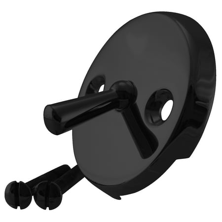 

Westbrass 3-1/8 in. Two-Hole Trip Lever Overflow Face Plate and Screws D330 in Powdercoated Black