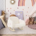 thumbnail image 5 of OLAKIDS Kids Sofa, Toddler Rocking Chair with Solid Wooden Frame, Anti-Tipping Design, Plush Fabric, Children Armchair for Nursery Kindergarten Playroom Preschool, Gift for Boys Girls (White）, 5 of 9
