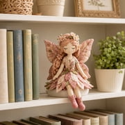 Guodhu Fairy Patchwork DIY Collection,Fun Flower Fairies Patchwork Sewing Kit,Make 4pcs Winged Elf Cloth Doll,Fabric Full Supplies DIY Craft Set for Beginner Crafters,Home Decor Unique Handmade Gift