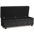 thumbnail image 3 of Simpli Home Kingsley Faux Leather Bedroom Bench with Storage in Distressed Black, 3 of 5