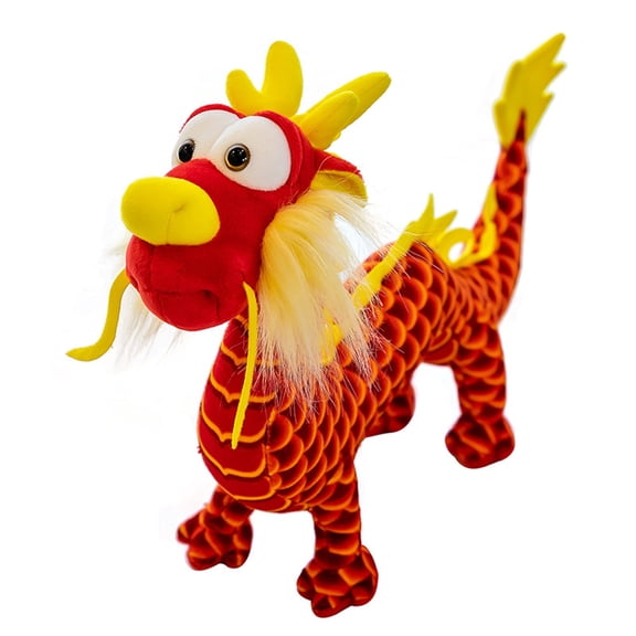 A 2026 Year Cotton Plush Dragon Stuffed Doll Printed Animal Toy Soft Pillow For Festival Party Decoration 40Cm