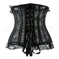 thumbnail image 6 of Tiweut Womens Corset Lace Shaping Bodysuit Waist Cincher with Hook Closure Slim Fit Tops,D-Black,L, 6 of 8