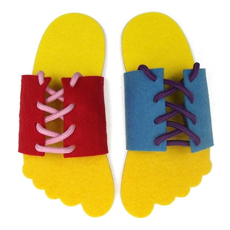 

Dongzhur 2pcs Creative Teaching Supplies Felt Cloth Hand Diy Props Kindergarten Teacher Teaching Toys Practice Tie Shoelaces Dol