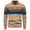 Khaki, variant on Men's Quarter Zip Striped Knit Sweater Long Sleeve Mock Neck Casual Work Top