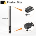 thumbnail image 2 of Uxcell 3pcs T25 Torx Punta de Destornillador 1/4" Hex Shank 100mm/4" Longitud Acero S3 Magnético a Prueba de Manipulación Cabeza Estrella de 6 Puntos Puntas de Destornillador Hex, Negro, 2 of 7