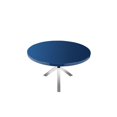 thumbnail image 3 of Pemberly Row Gloss Lacquer & High Polished Steel Metal Dining Table in Navy, 3 of 5