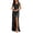 Black, variant on Women's Cowl Neck Sleeveless Satin Maxi Dress High Slit Elegant Formal Gown for Prom Wedding Guest Bridesmaid Occasions Rose Gold L
