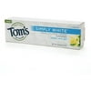 Tom's of Maine Fluoride Toothpaste Natural Simply White Sweet Mint Gel, 4.7 OZ