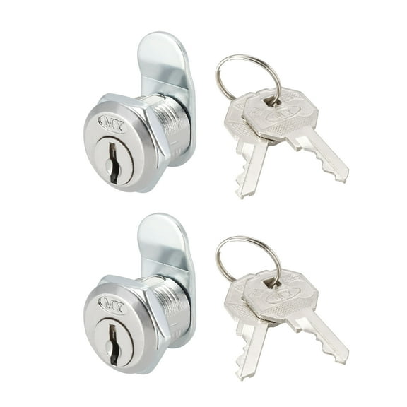 Uxcell Cam Locks 16mm Cylinder Length 35mm Bent Cam Keyed Different 2Pack