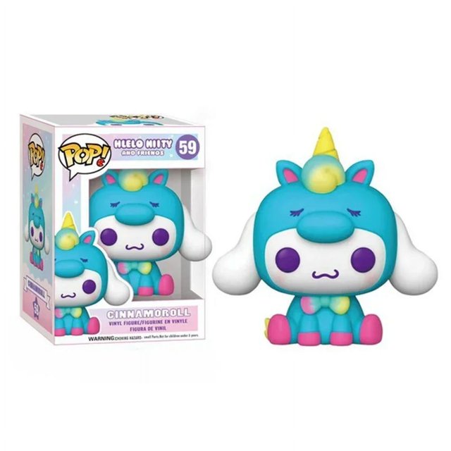 Figuras de acción POP Sanrio 2024 Figuras de anime Kuromi -My Melody Cinnamoroll Hello Kitty Muñecas modelo Juguetes para niños Regalo de Navidad 06