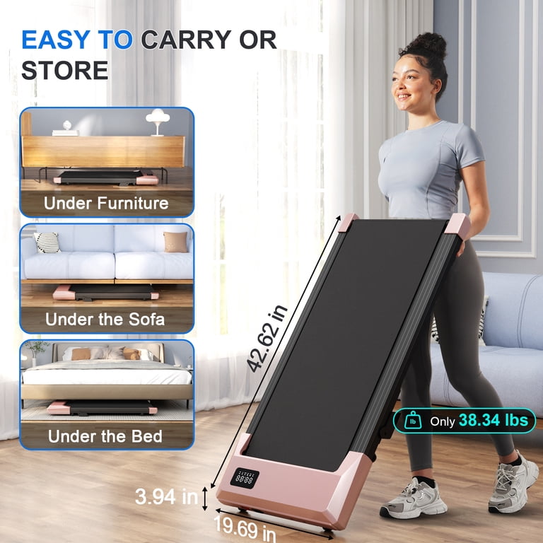 Superun Walking Pad With 6% Manual Incline – Under Desk Treadmill, 2.5HP Quiet Motor, 300 Lbs Capacity, App & Remote Control