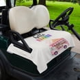 thumbnail image 2 of Golf Cart Seat Covers for 2 Seater, Hello Summer Soft Microfiber Cart Seat Towel Blanket, Pink Ice Cream Truck Watercolor Absorbent Breathable Non Slip Bench Seats Protector for Golf Course 51"x31", 2 of 9