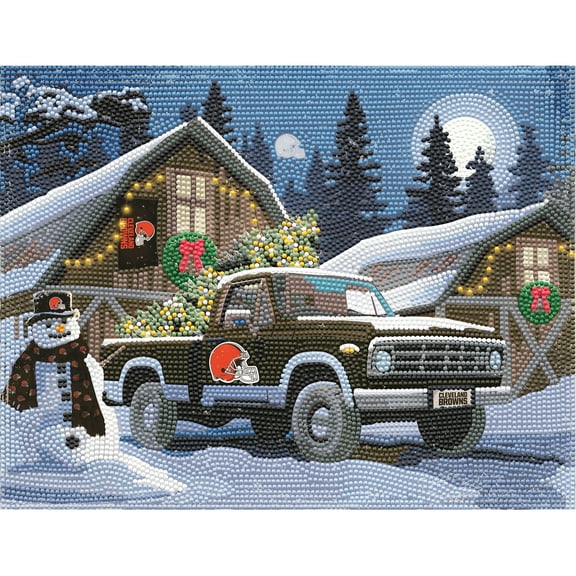 Cleveland Browns Winter Truck Diamond Art Holiday Craft Kit