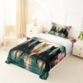 thumbnail image 3 of Manfei Cartoon Cat Twin Sheets, Tokyo Blossoms Floral Bedding, Pink Teal, 3pcs, 1 Flat Sheet, 1 Fitted Sheet and 1 Pillowcase, 3 of 6