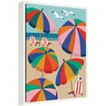 thumbnail image 4 of Kate and Laurel Framed Canvas Wall Art Print Coastal Beach Umbrellas by Rachel Lee, 18 x 24 Sylvie White Frame, Coastal, Beach Art for Wall Decor, 4 of 8