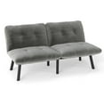 thumbnail image 5 of Aukfa 3-in-1 Velvet Futon Sofa Bed, 63" Sleep Sofa with Split 5-Position Backrests, Gray, 5 of 7
