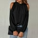 thumbnail image 2 of Camisa de manga larga con aberturas y costuras de encaje para mujer - Top informal de cuello redondo, poliéster ligero, otoño/invierno - Tallas S-XXL, 2 of 6