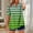 Green, variant on Women's V Neck T Shirt, Loose Fit Short Sleeve Top, Striped Casual Summer Shirt with Button Detail