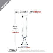WGV Clear Hurricane Pedestal Trumpet Vase - 5" Wide x 24" Height, Good quality, Heavy Weighted Base - 1 Pc