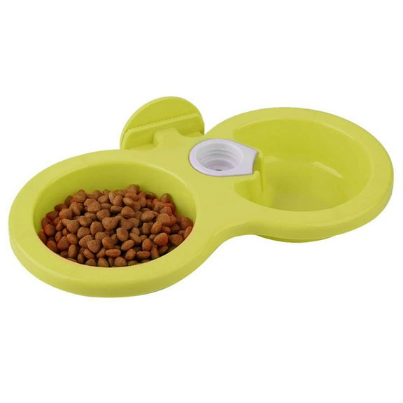 WXLCISI Double Dog Bowls Pet Food And Water Feeder Hanging Design Convenient To Lock Onto The Cage Small Dog Cat Bowel With Bottle Cap Fastener Design For Crates Cages