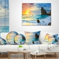 thumbnail image 3 of Designart Vibrant Morning Sea with Yellow Sun - Seascape Throw Pillow - 16x16, 3 of 4