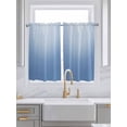 thumbnail image 2 of Light Blue Ombre Kitchen Curtains 54 Inches length, Modern Rustic Aqua Gradient Window Treatment Curtain Drapes, Thermal Insulated Drapes for Basement Hotel RV, 42"x54", 2 Panels, 2 of 7