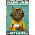 thumbnail image 1 of Placa de Metal Retro de gato, letrero de estaño para Bar, Club, cafetería, cartel Vintage, artes de pared, 1 of 7