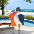 thumbnail image 3 of Yayeee Kids Hooded Towels Toddler Soft Absorbent Beach Bathing Wrap 50" x 23.5", Blue Abstract Wavy, 3 of 5