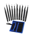 thumbnail image 2 of 11 Pcs Precision Tweezers Set - ESD Anti-Static, Stainless Steel, Curved Tips For Electronics, Jewelry, Lab Work 2 of 13