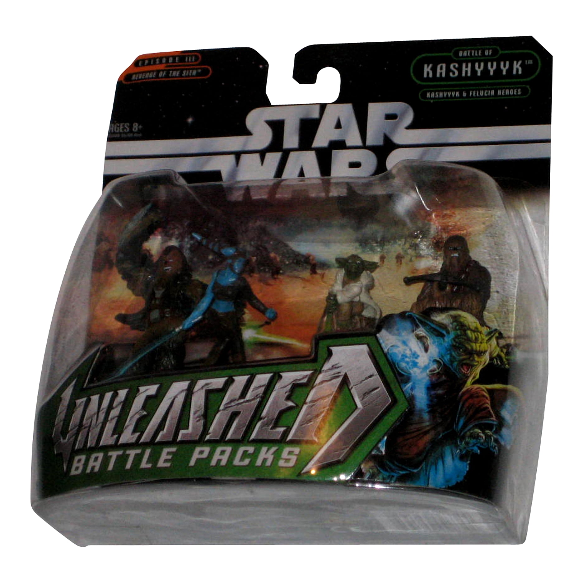 Star Wars Unleashed Battle 4 Pack Yoda, Captain Tarfful, Chewbacca