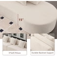 thumbnail image 3 of Tabaray 130" Modular Sectional Sofa Couch, Minimalist Modern Curved Sofa Couch w 3 Pillows, 2 Piece Free Combination, Terry Cloth Fabric Sofa Couch for Living Room Furniture, Salon, Hotel (Beige), 3 of 8