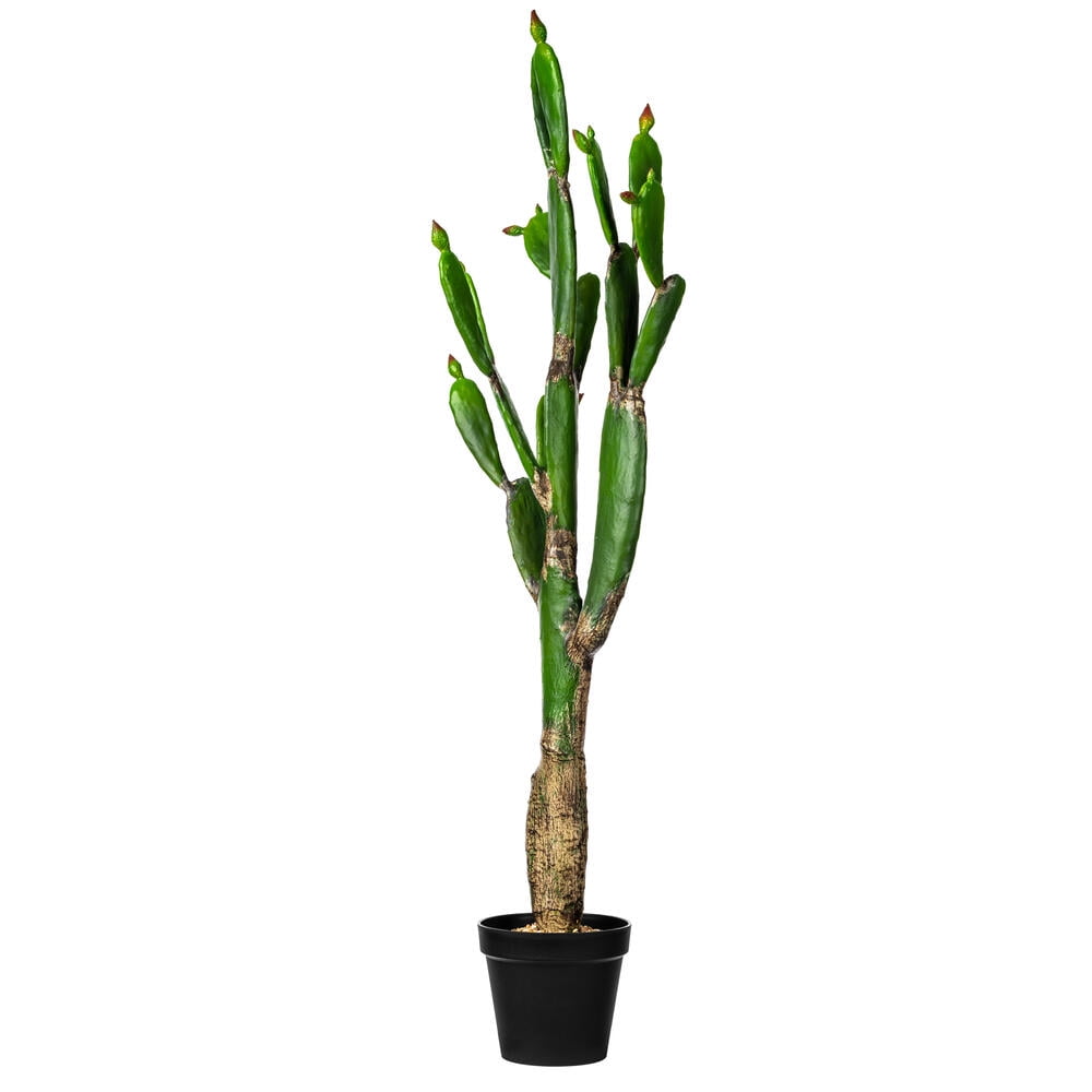 Vickerman Everyday 57" Artificial Green Cactus in a Black Plastic
