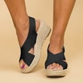 thumbnail image 2 of Sandalias de cuña con plataforma y tiras al tobillo para mujer, zapatos de verano concisos, 2 of 2