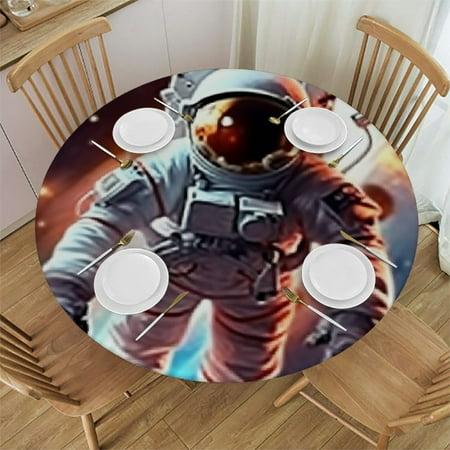 

BCIIG Stars Round Tablecloth Stain Resistant & Washable for Indoor Outdoor Dining Wedding Parties Home Kitchen Decoration - 100% Polyester Fabric 46 -50