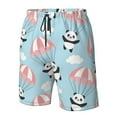 thumbnail image 5 of Kll Cute Panda Flying In The Sky Men'S Casual Summer Beach Shorts Hawaiian Shorts With Pockets-3x-Large, 5 of 9