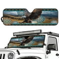 thumbnail image 2 of Uorisanigo Windshield Sun Shade for Rubicon Sahara TJ JK JKU 2 & 4 Door, Foldable Front Window Sun Visor Blocks UV Rays Foldable Mandala Floral Bald Eagle Sunshade, Outdoor Camping, 2 of 7